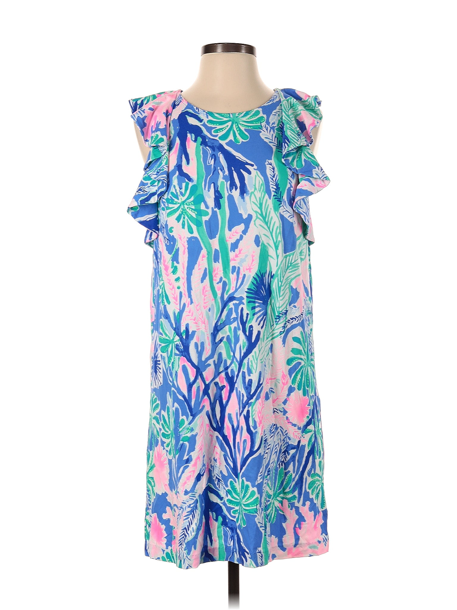 Lilly Pulitzer Tropical Multi Color Blue Casual Dress Size S 70 Off