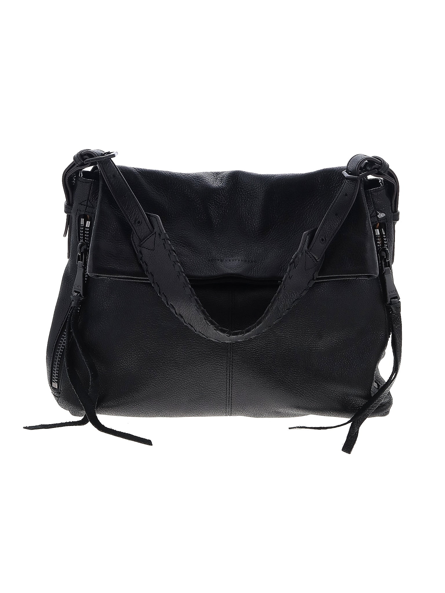 Aimee Kestenberg 100% Leather Solid Black Leather Shoulder Bag One Size ...