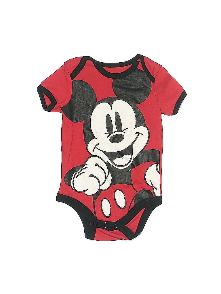 Disney Baby Graphic Red Short Sleeve Onesie Size 0-3 mo - photo 1