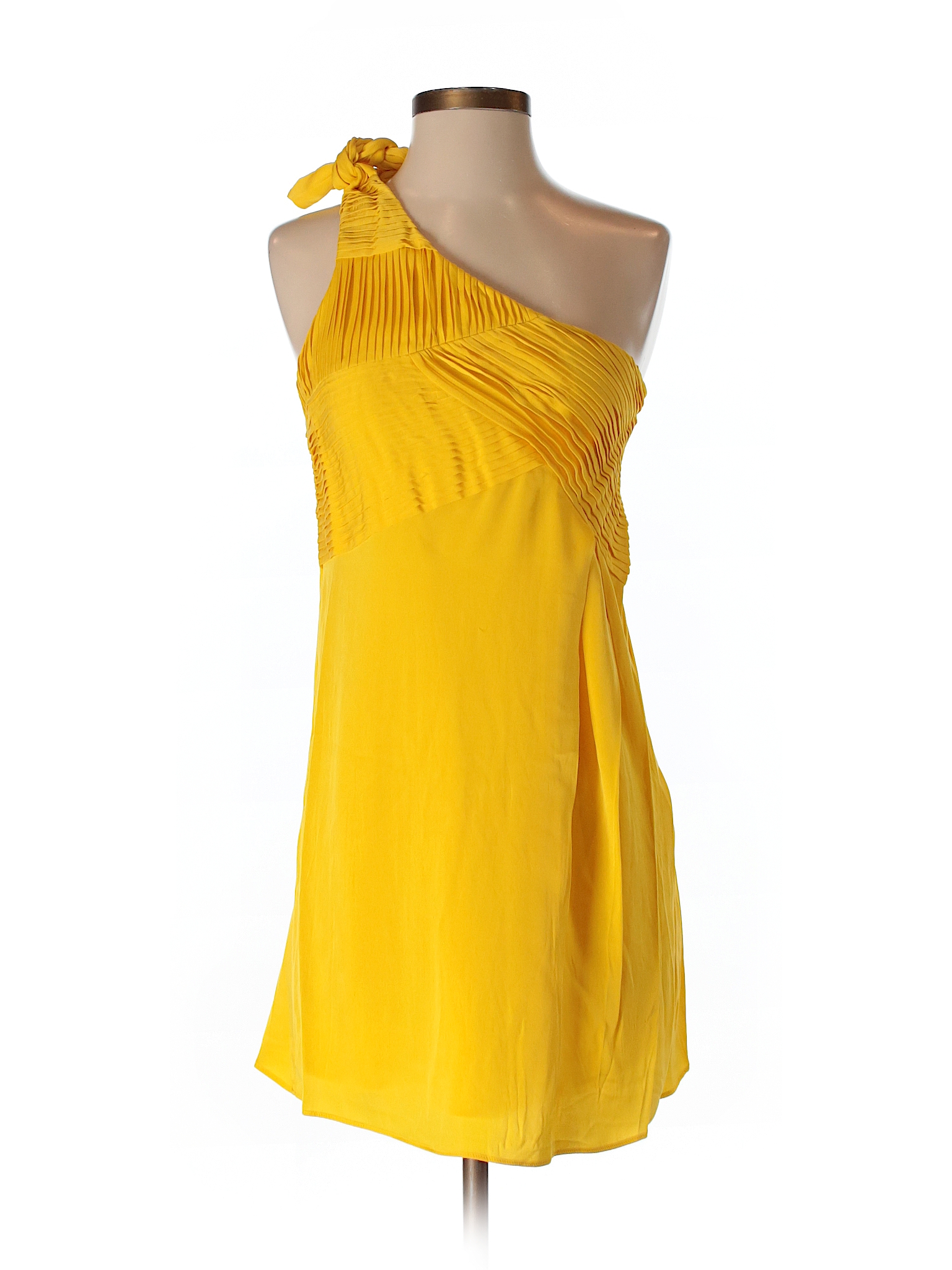alice + olivia 100% Silk Solid Yellow Silk Dress Size S - 95% off | thredUP