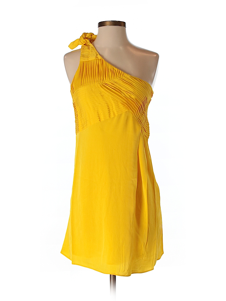 alice + olivia 100% Silk Solid Yellow Silk Dress Size S - 95% off | thredUP