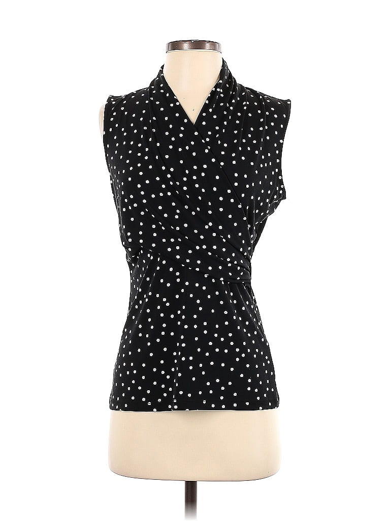 DKNY Polka Dots Black Sleeveless Blouse Size XS - photo 1