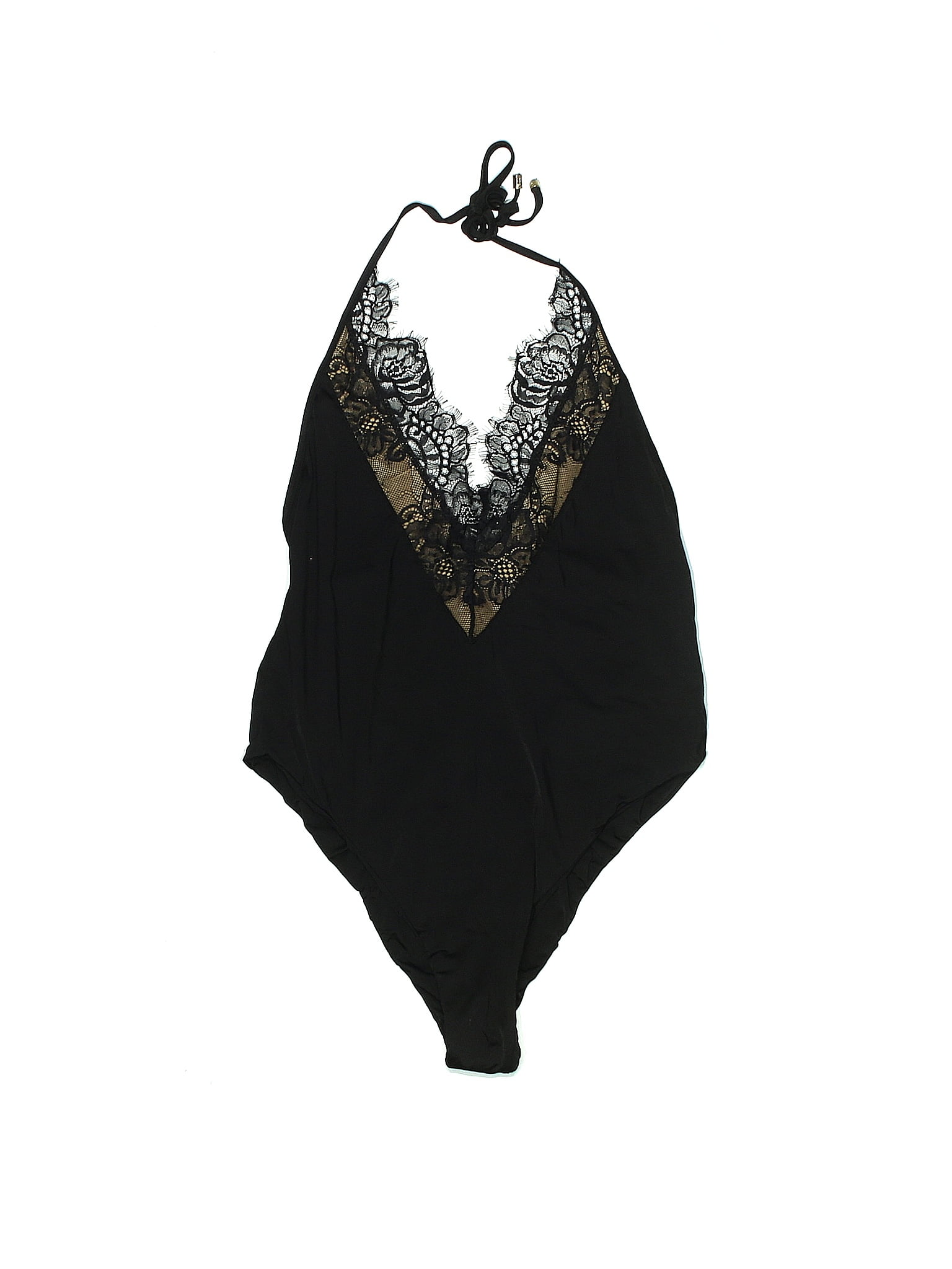 Beach Bunny Solid Black One Piece Swimsuit Size L 71 off ThredUp