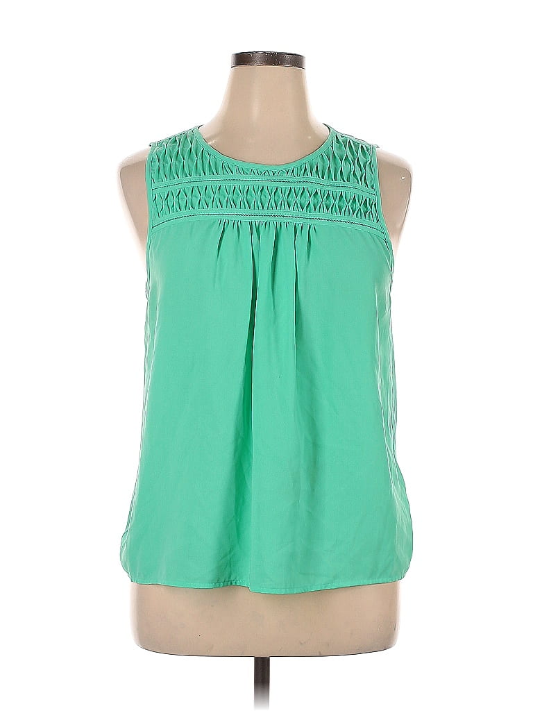 Elle 100% Polyester Green Sleeveless Blouse Size XL - photo 1
