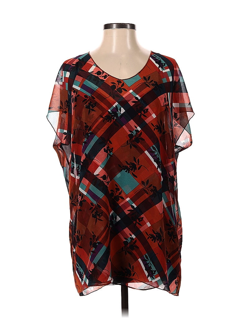 Pre-owned Cabi Short Sleeve Blouse In Brown