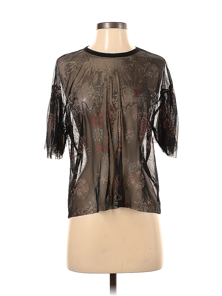 Zara W&B Collection Black Short Sleeve Blouse Size S - photo 1