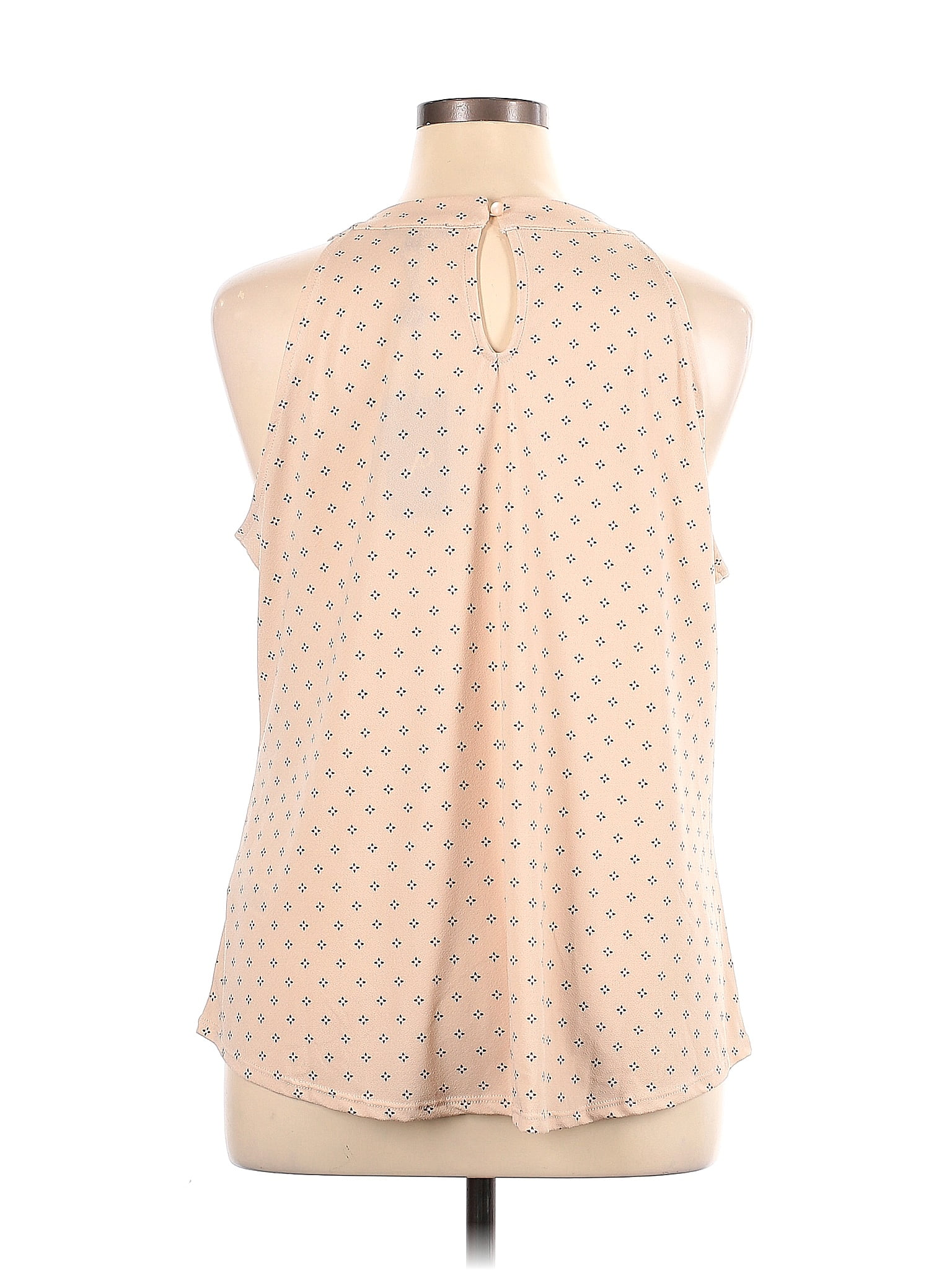 Adrianna Papell Polka Dots Tan Sleeveless Blouse Size XL 76 off