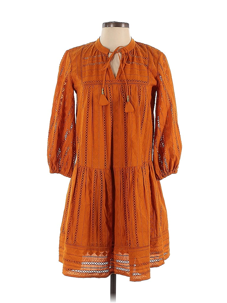 Shoshanna 100% Cotton Orange Casual Dress Size 0 - 83% off | ThredUp