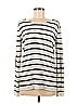 Honey Punch Stripes Ivory Pullover Sweater Size M - photo 1