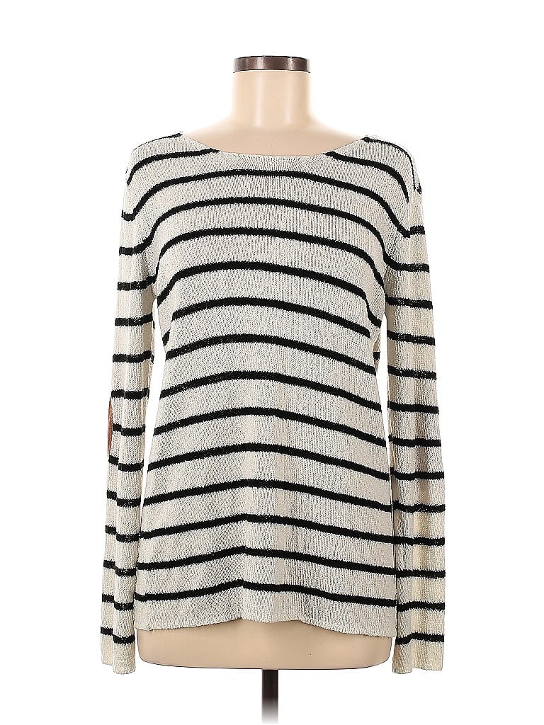 Honey Punch Stripes Ivory Pullover Sweater Size M - photo 1