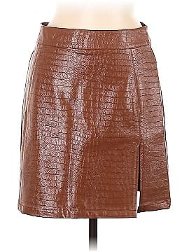 PrettyLittleThing Faux Leather Skirt (view 1)