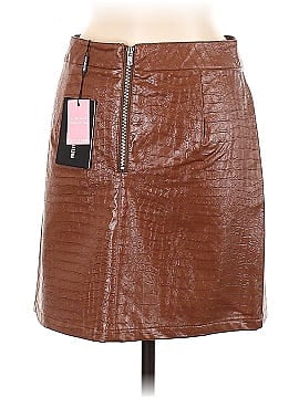 PrettyLittleThing Faux Leather Skirt (view 2)