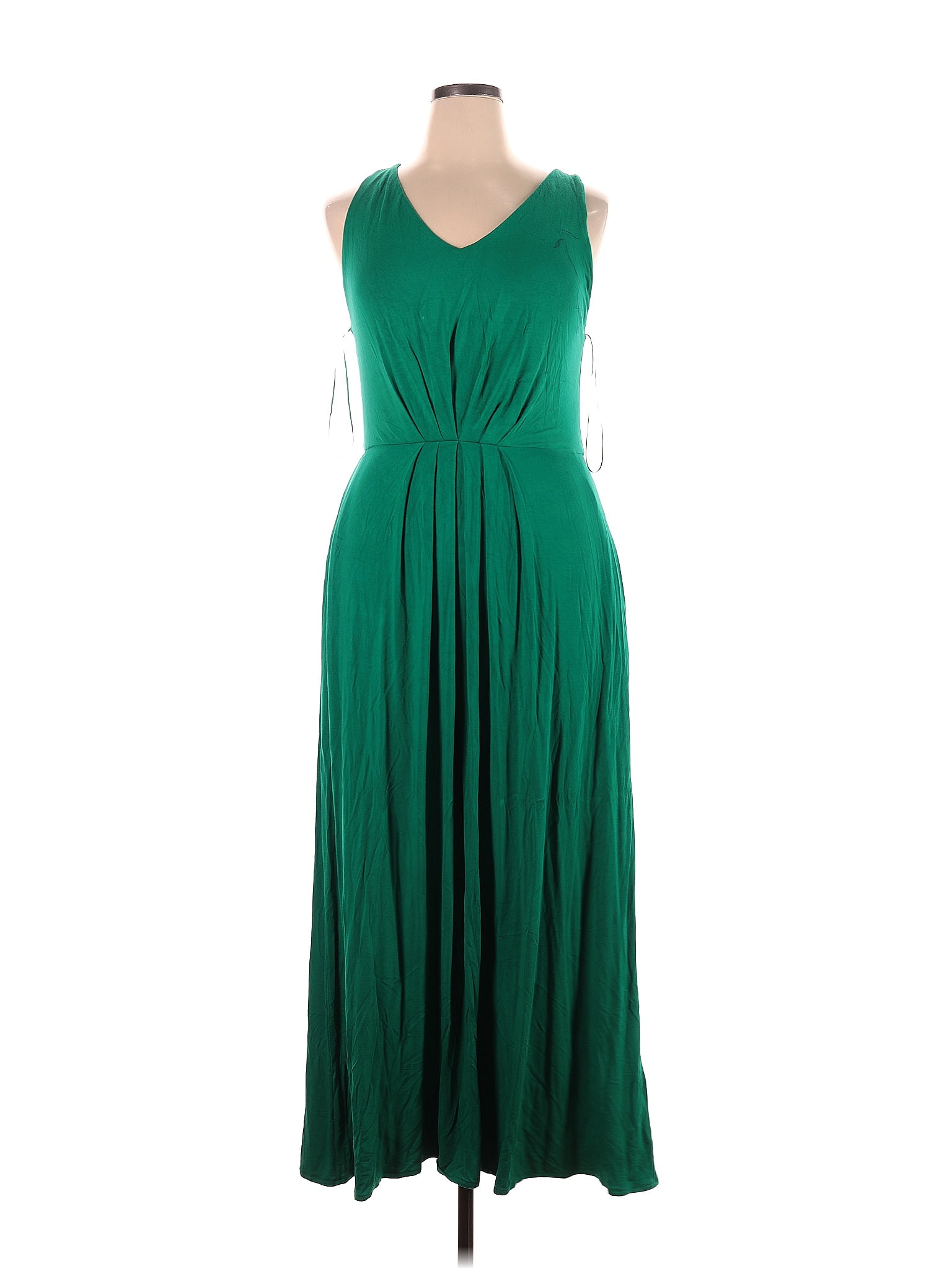 Adrienne Vittadini Solid Green Casual Dress Size XL - 72% off