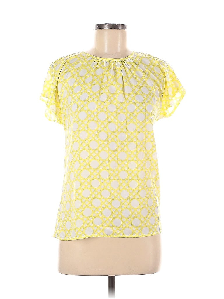 Ann Taylor 100% Rayon Yellow Short Sleeve Blouse Size XXS - photo 1