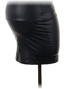 Two Hearts Maternity Faux Leather Skirt (view 1)