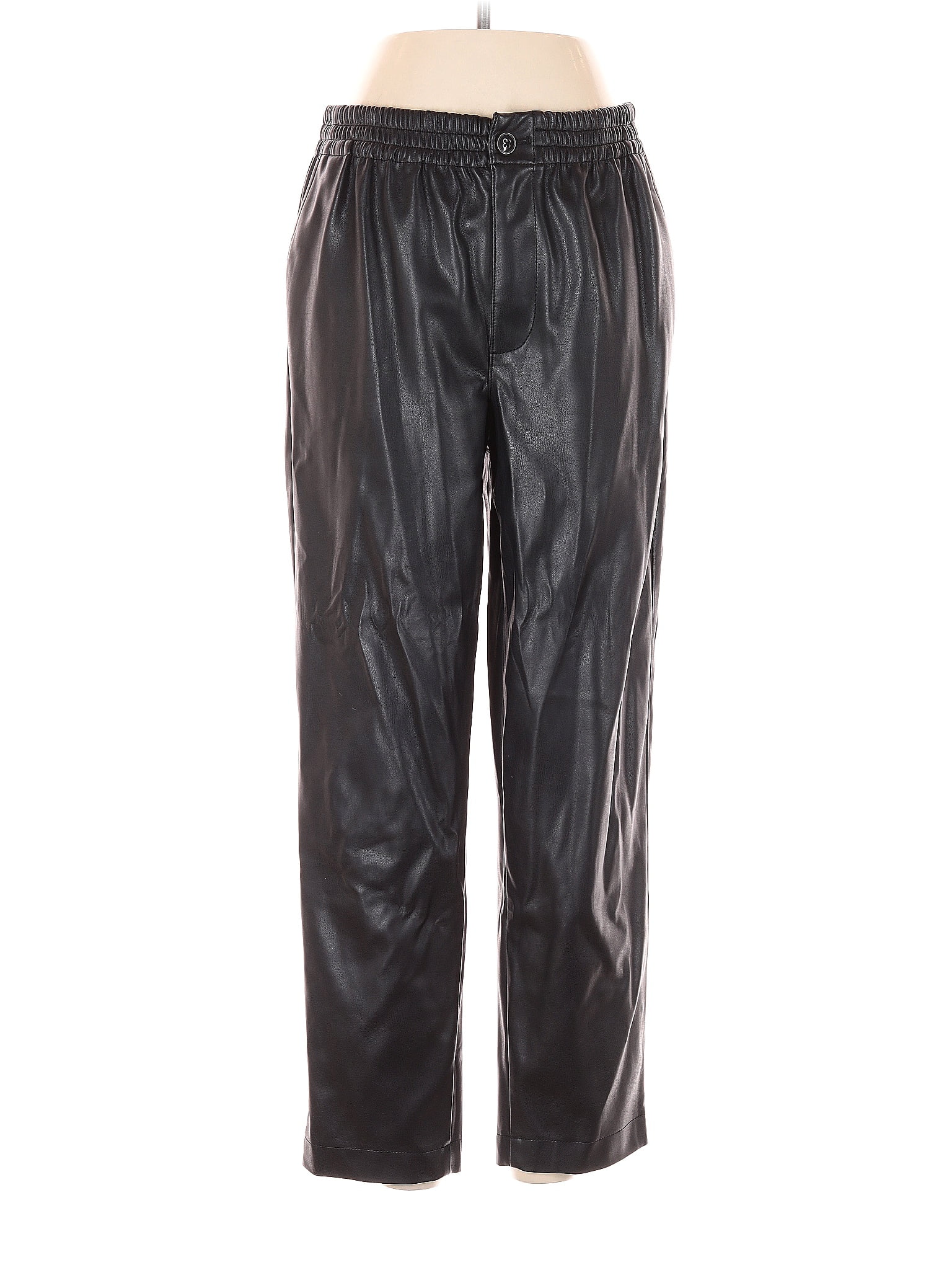 Madewell 100 Polyurethane Solid Black Faux Leather Pants Size S 69 off ThredUp