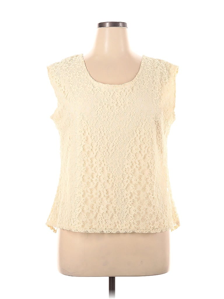 Adiva 100% Polyester Ivory Sleeveless Blouse Size XL - photo 1