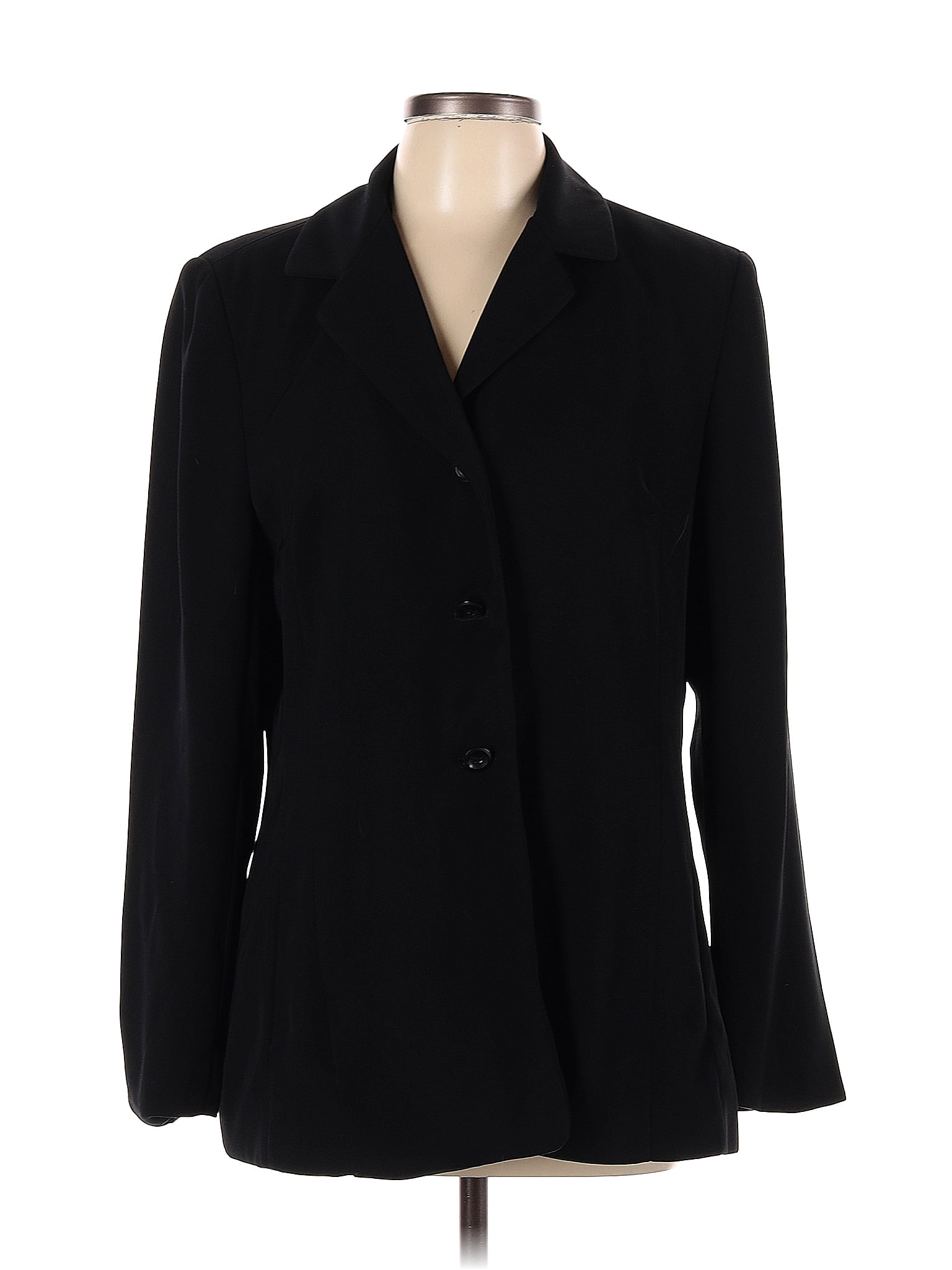 Apostrophe 100 Polyester Solid Black Blazer Size 10 52 Off Thredup