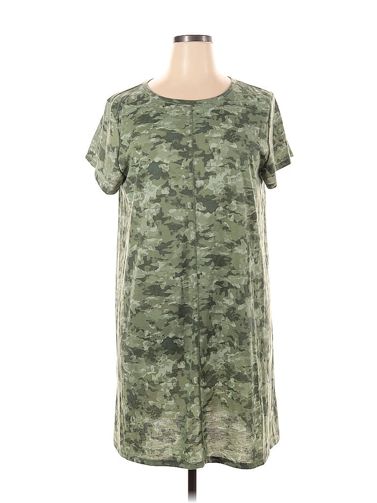 Ruby Rd. Camo Acid Wash Print Green Casual Dress Size XL - photo 1