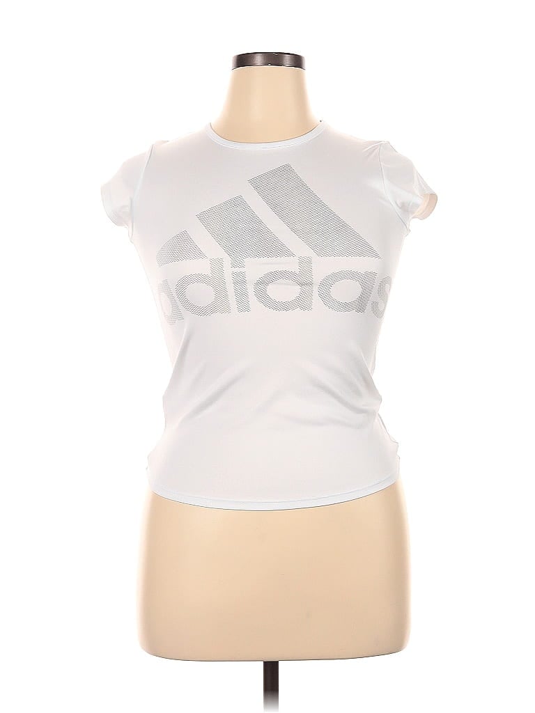 Adidas 100% Polyester White Active T-Shirt Size XL - photo 1