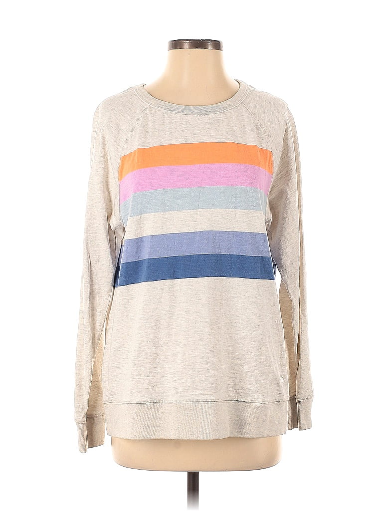 Southern Tide 100% Cotton Stripes Color Block Tan Sweatshirt Size S - photo 1