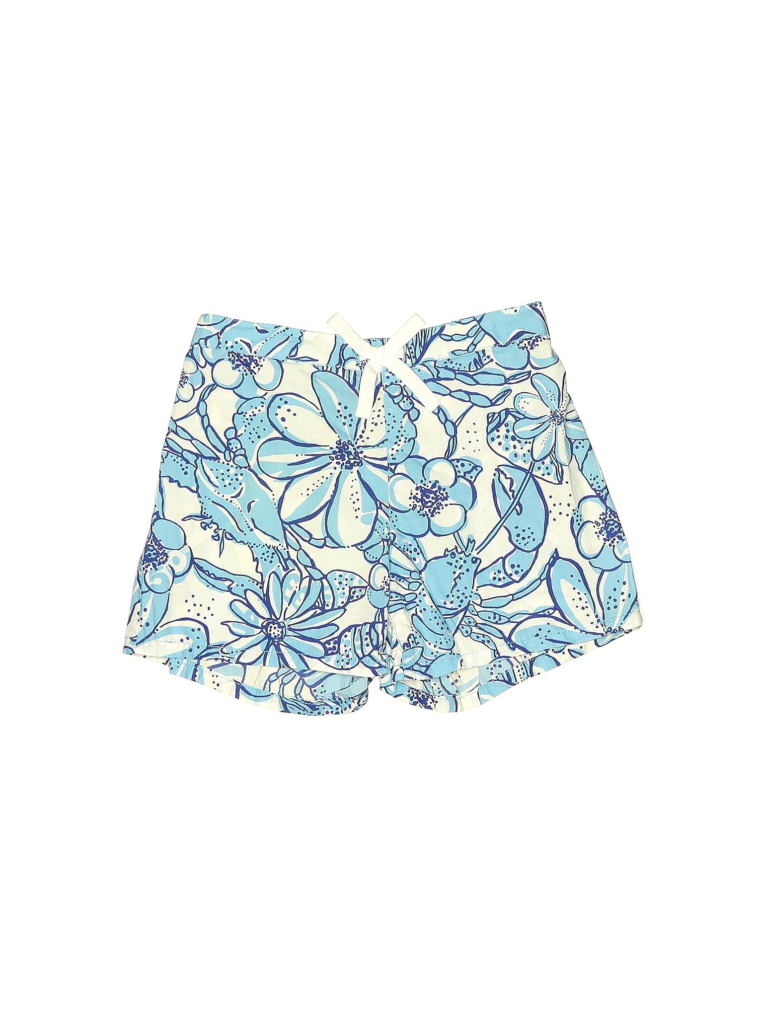 Lilly Pulitzer 100 Cotton Floral Blue Shorts Size 12 45 Off Thredup