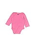 Carter's 100% Cotton Houndstooth Checkered-gingham Chevron-herringbone Pink Long Sleeve Onesie 3-6 MO / 6 MO - photo 1