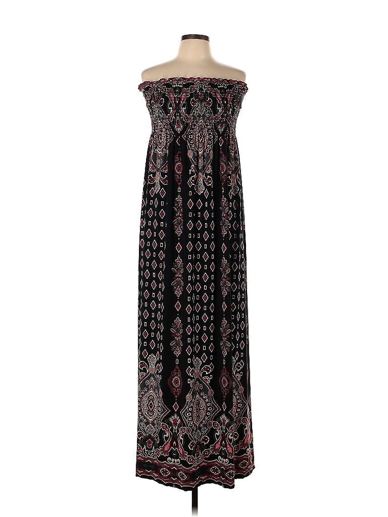 Unbranded Damask Paisley Baroque Print Batik Black Casual Dress Size L - photo 1
