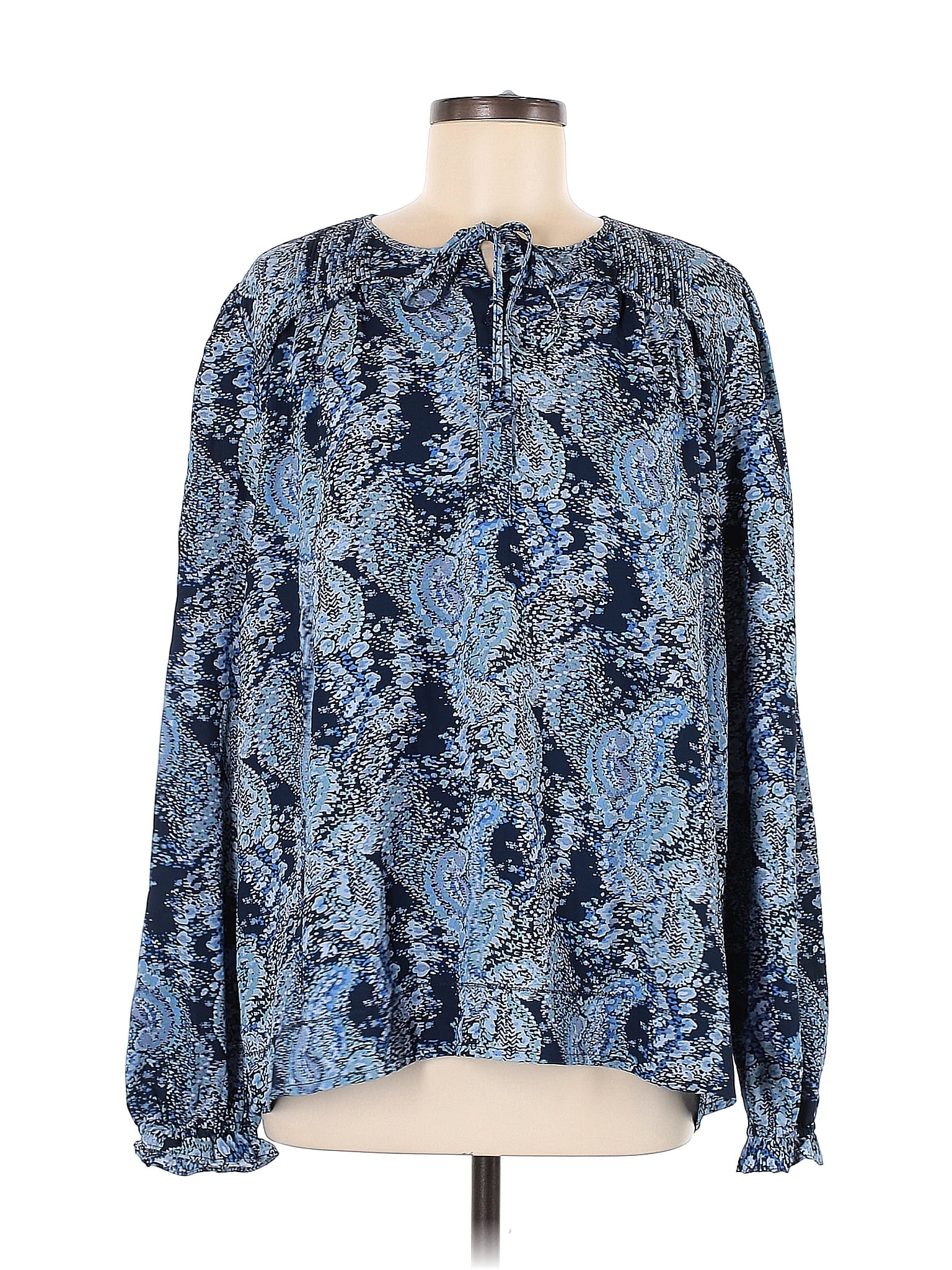 Joie 100% Polyester Blue Long Sleeve Blouse Size L - 83% off | ThredUp