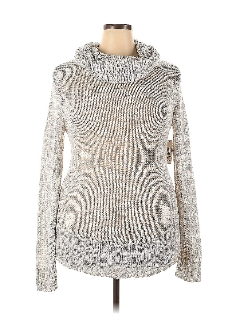 No Boundaries Turtleneck Sweater In Silver