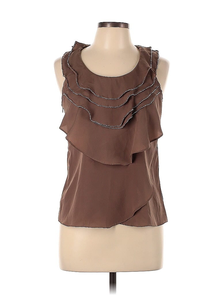 Wish 100% Polyester Brown Sleeveless Blouse Size L - photo 1