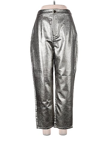 Show Me Your Mumu Metallic Silver Faux Leather Pants Size M - 75% off