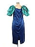 Plush 100% Polyester Color Block Blue Casual Dress Size L - photo 2