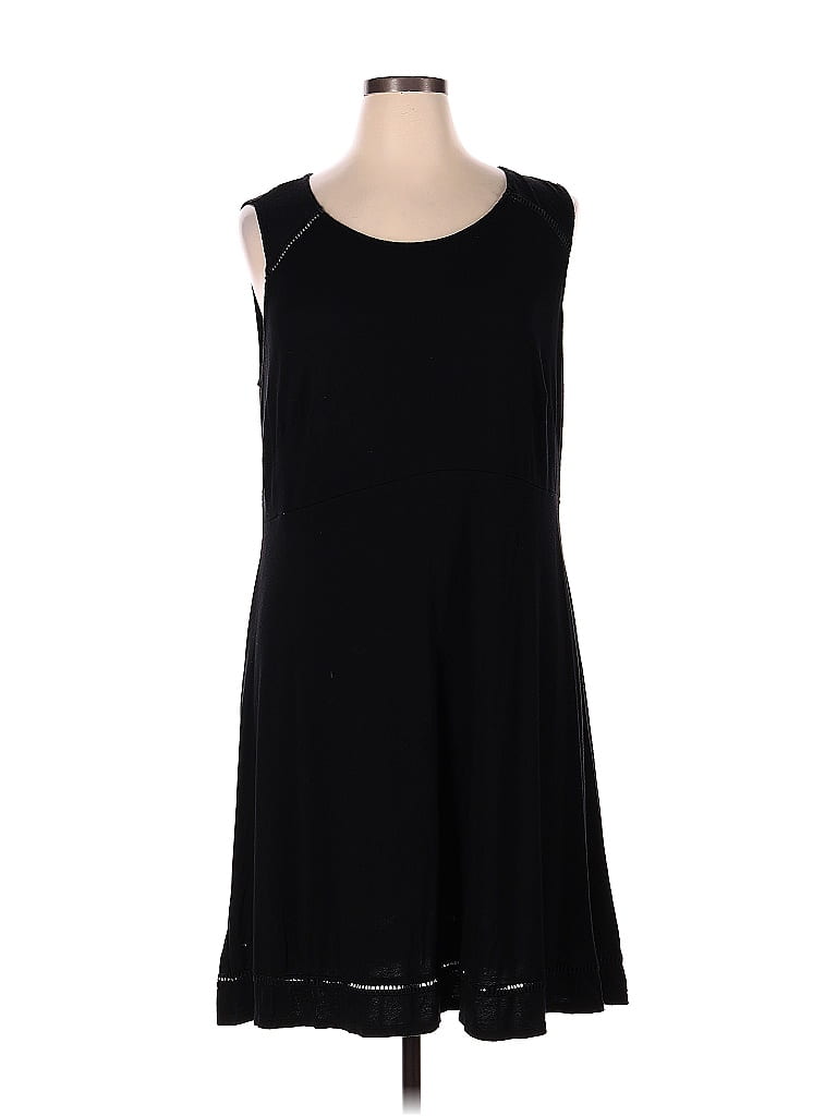 Apt. 9 Solid Black Casual Dress Size 1X (Plus) - photo 1