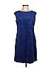 Julia Jordan Solid Jacquard Blue Casual Dress Size 10 - photo 1