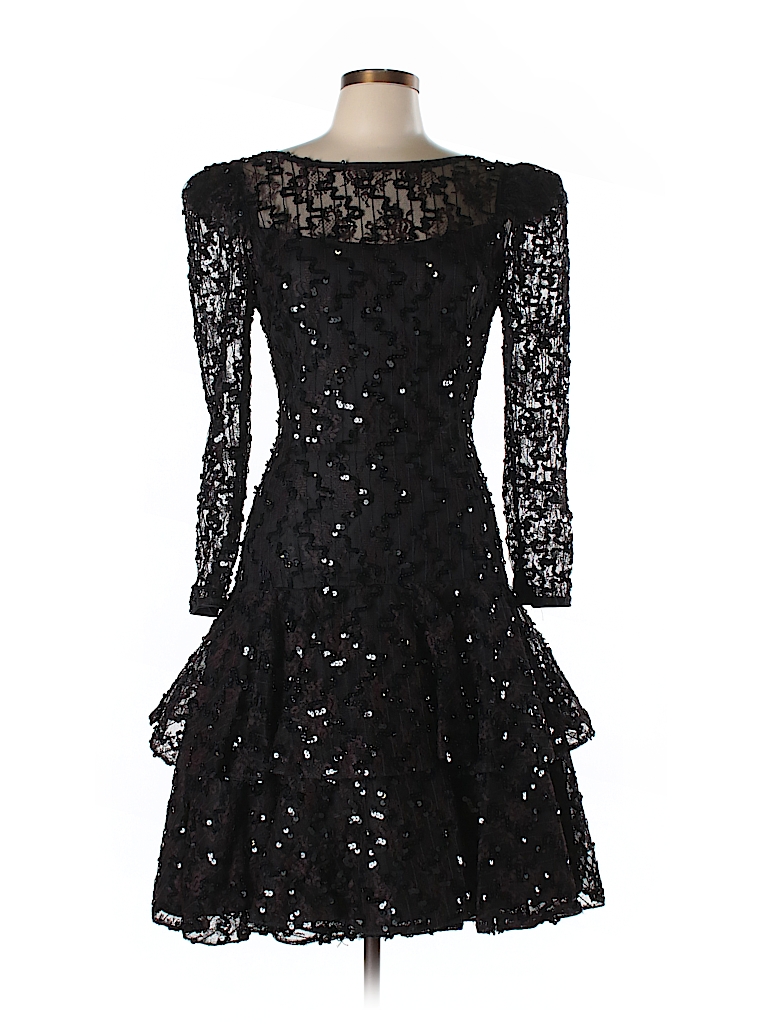 Saks Fifth Avenue 100% Acetate Lace Black Cocktail Dress Size 10 - 87% ...