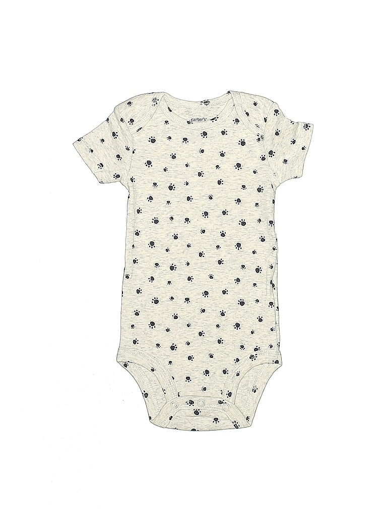 Pre-owned Carter's Babies' Short Sleeve Onesie In White