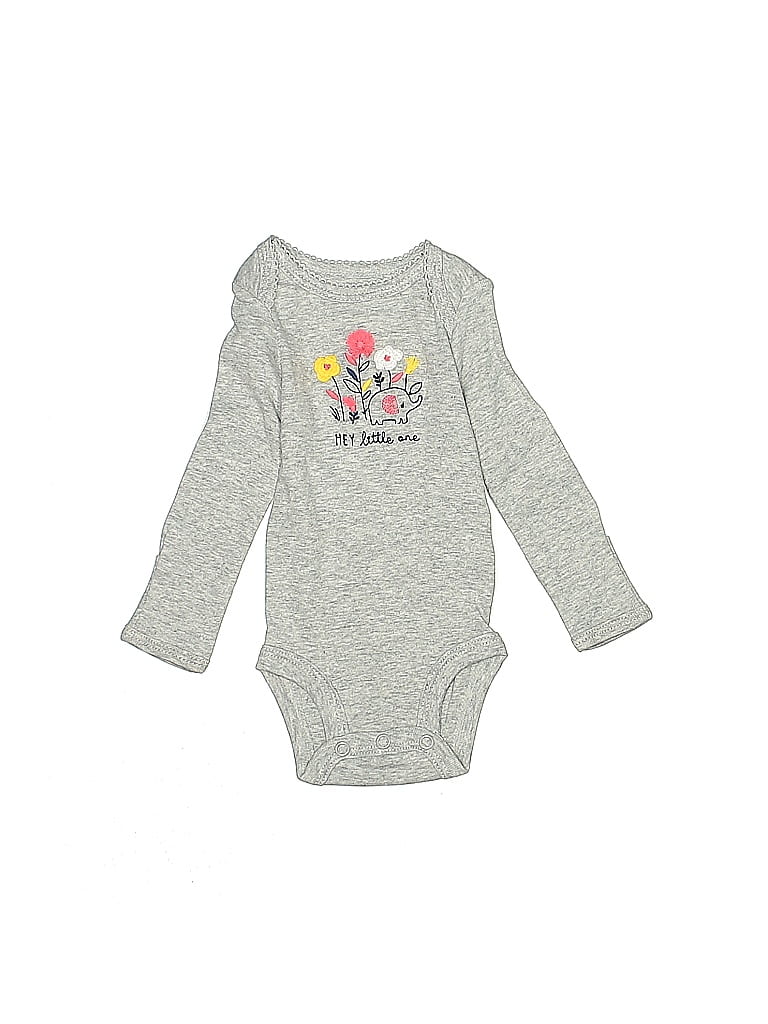 Click to view more detailed imagery on our partner's website Pre-owned Just One You Made By Carter's Babies' Long Sleeve Onesie In Gray
