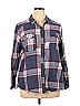 ABound 100% Cotton Plaid Blue Long Sleeve Button-Down Shirt Size XL - photo 1