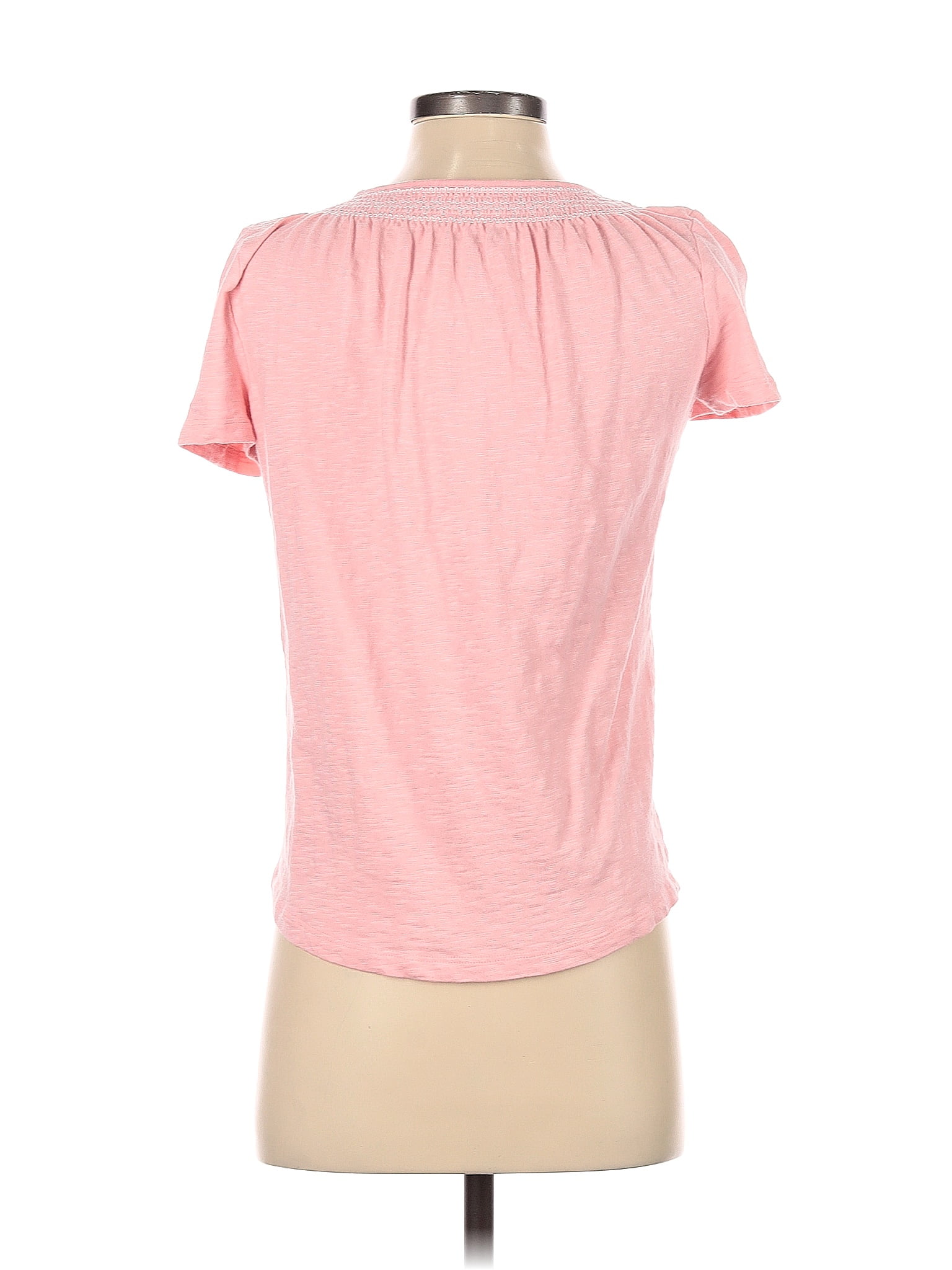 TALBOTS Size 10p Pink Cotton Linen Blend Box Pleat 3/4 Sleeve Swing Jacket