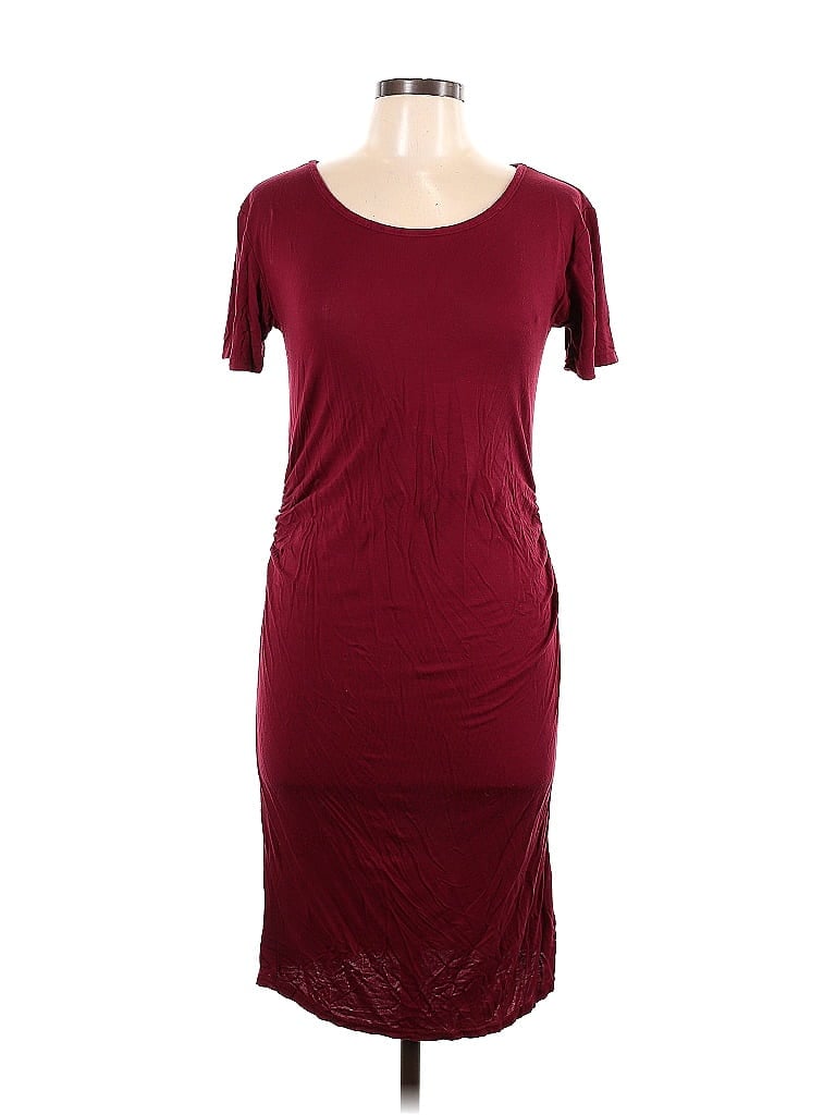 Pre-owned Boohoo Casual Dress In Burgundy