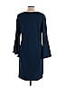 Ann Taylor Solid Blue Casual Dress Size L - photo 2