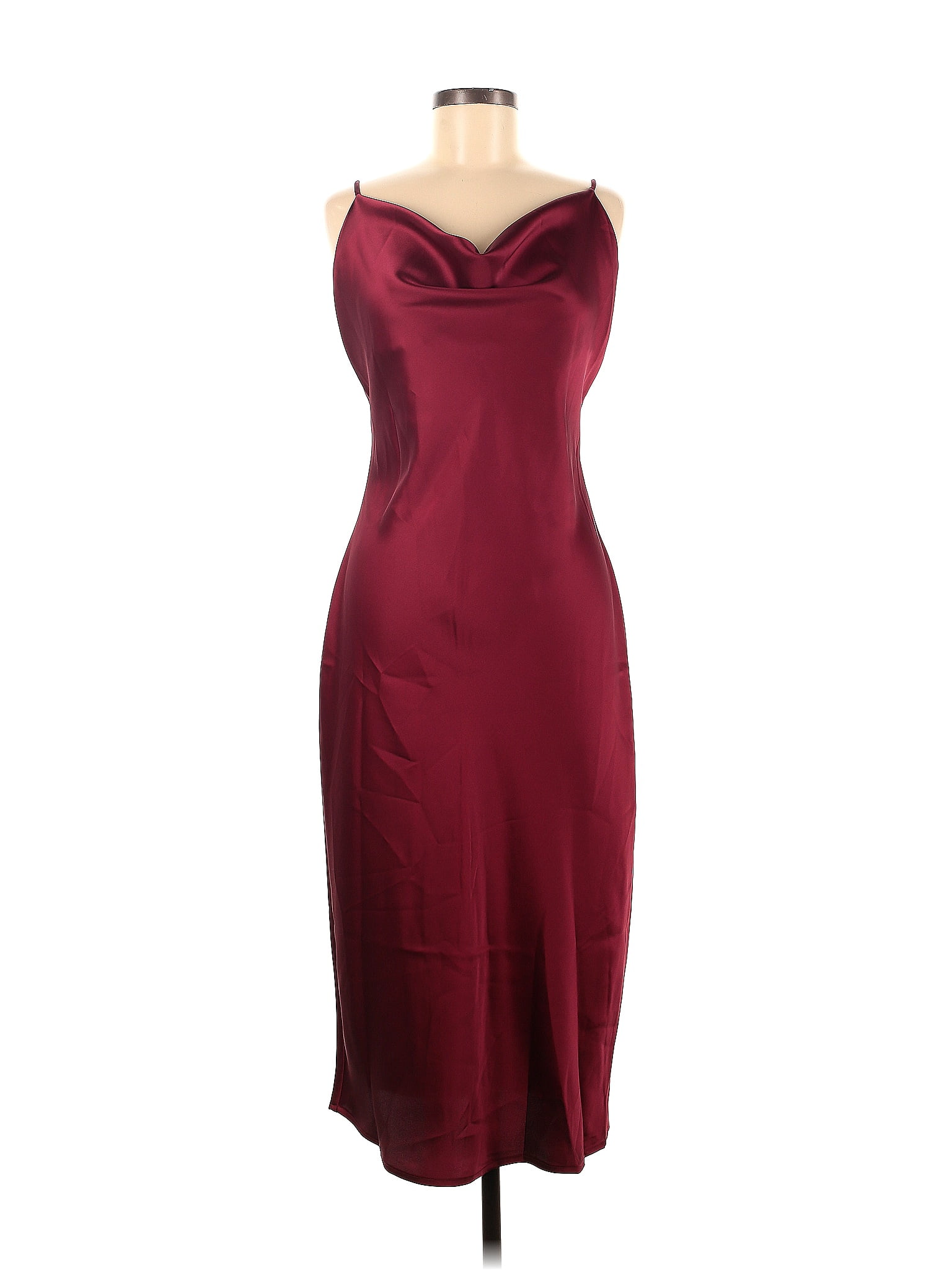 Petal and Pup 100 Polyester Solid Maroon Burgundy Cocktail Dress Size