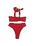 Zaful Solid Hearts Red Two Piece Swimsuit Size 4 - photo 1