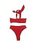 Zaful Solid Hearts Red Two Piece Swimsuit Size 4 - photo 2
