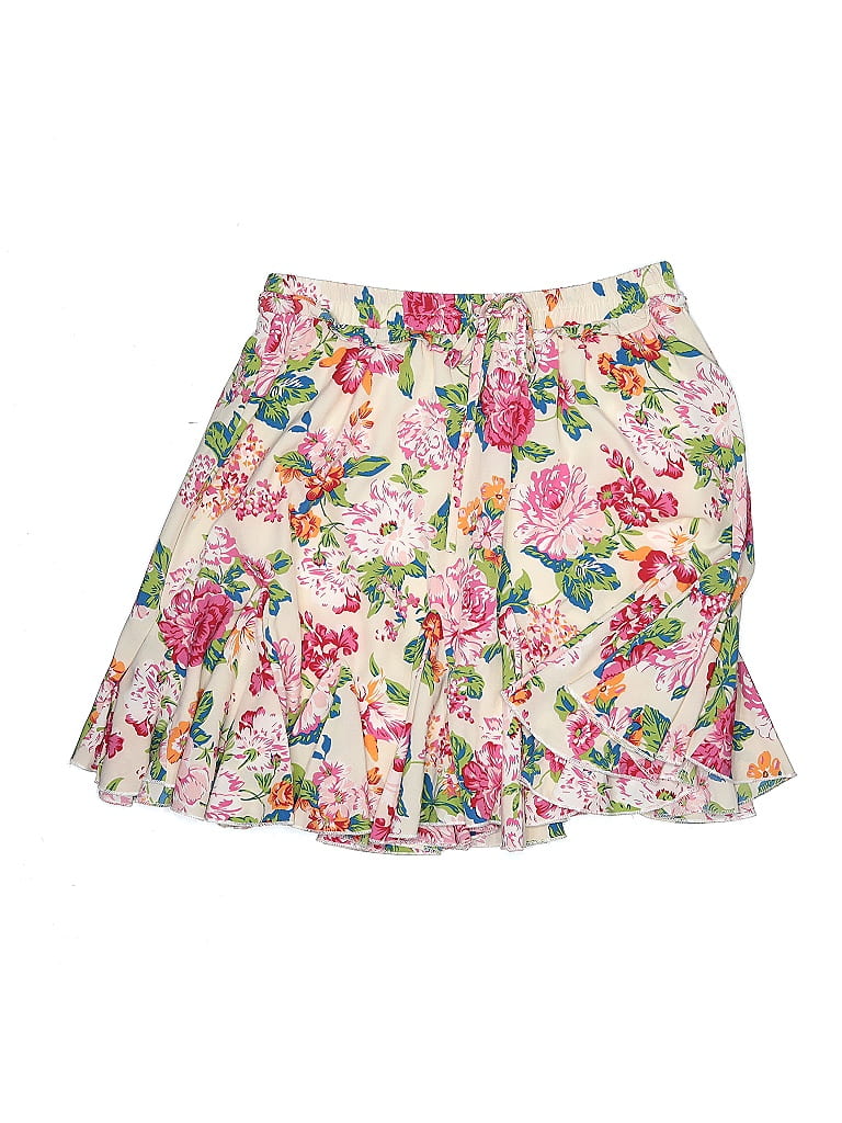 Jodifl 100% Polyester Floral Motif Paisley Floral Tropical White Skort Size S - photo 1