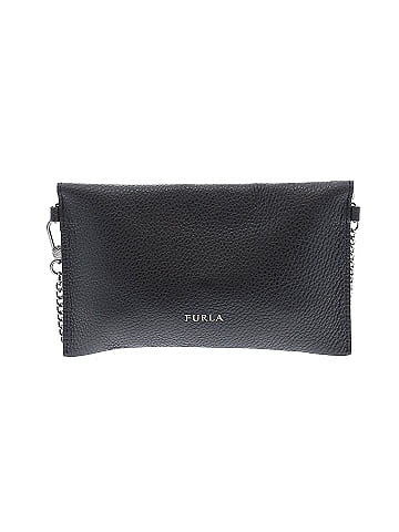 FURLA 100 Leather Solid Black Leather Shoulder Bag One Size 61