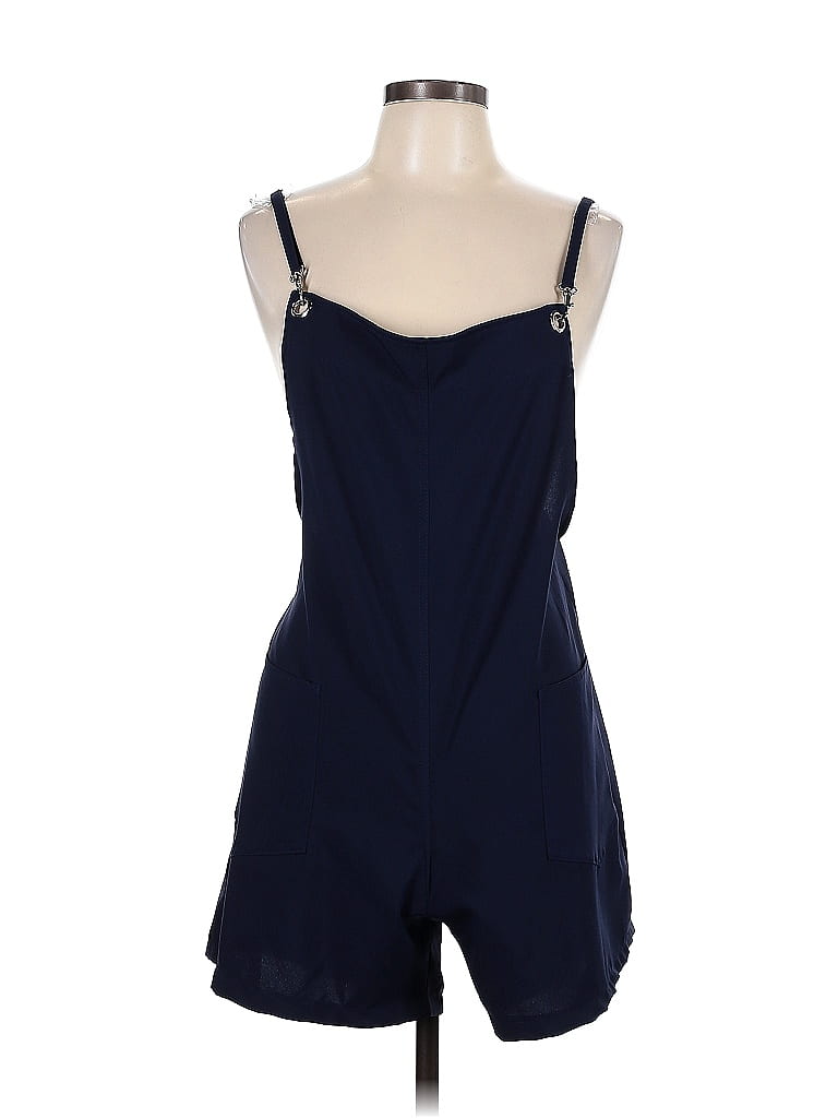 Laurel 100% Polyester Solid Navy Blue Romper Size L - 81% off | ThredUp