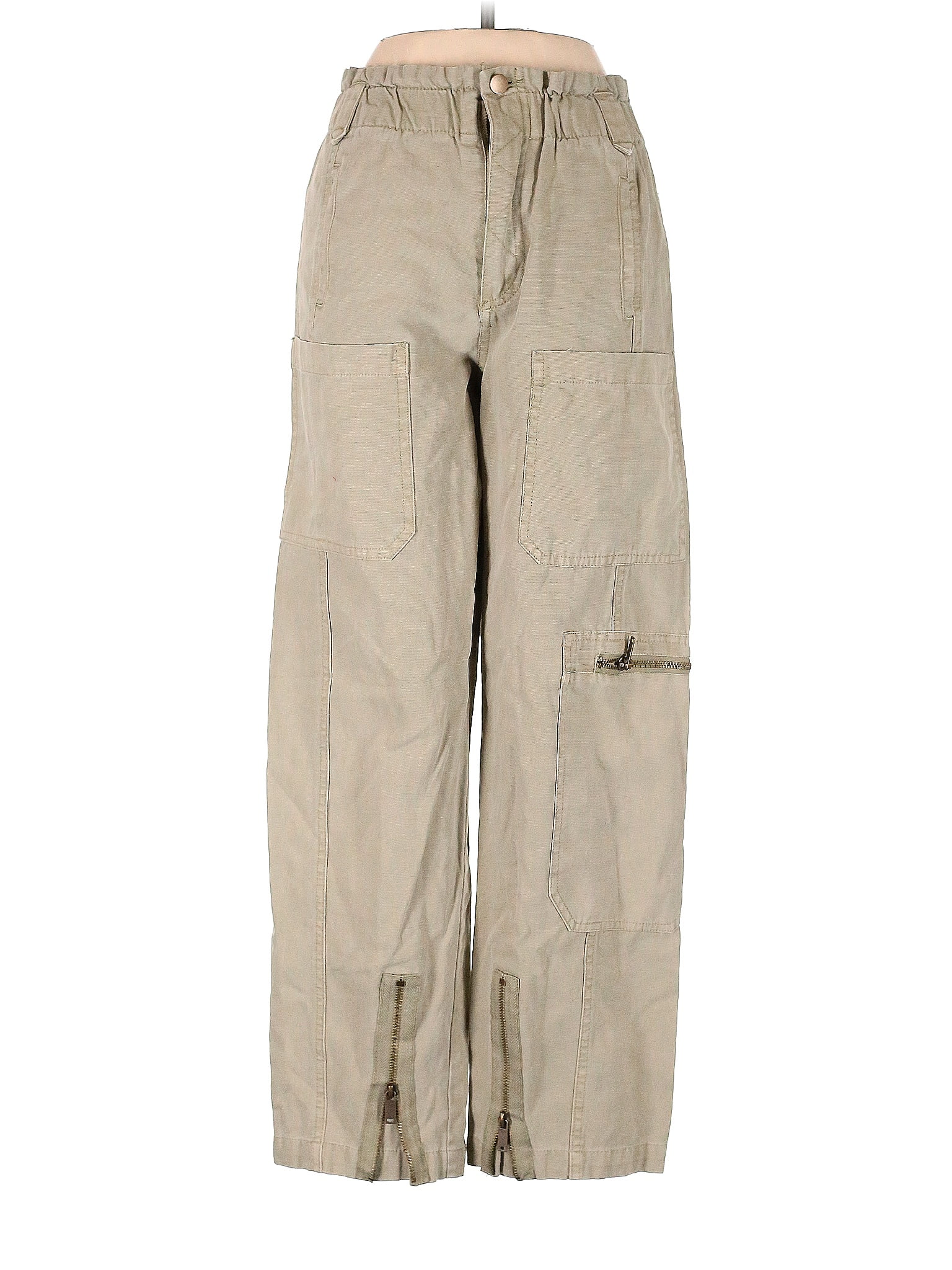 Forever 21 100 Cotton Solid Tan Cargo Pants Size XS 31 off ThredUp