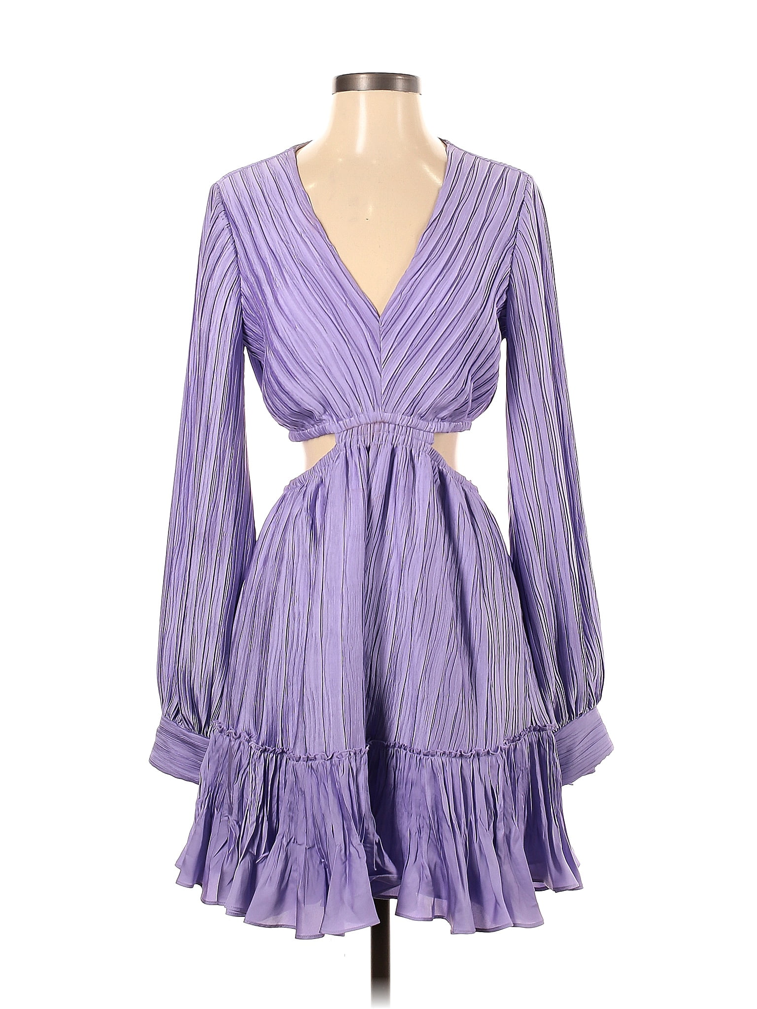 Jonathan Simkhai 100% Polyester Stripes Purple Cocktail Dress Size S ...